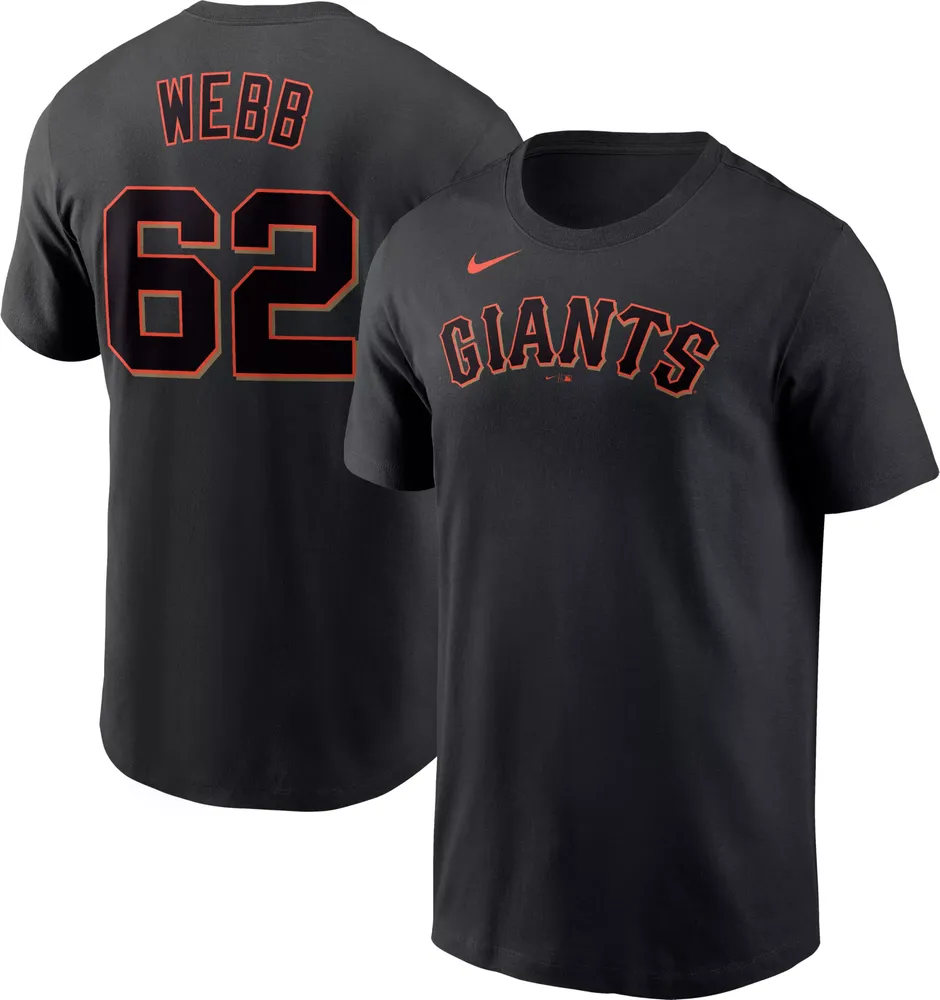 Nike Men's San Francisco Giants Logan Webb #62 Black T-Shirt