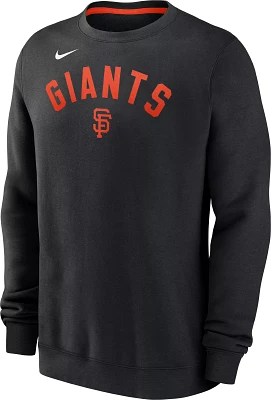 Nike Men's San Francisco Giants Orange Fleece Crew Neck Sweatshirt