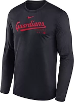 Nike Men's Cleveland Guardians Blue Authentic Collection Issue Long Sleeve T-Shirt