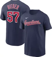 Nike Men's Cleveland Guardians Shane Bieber #57 Navy T-Shirt