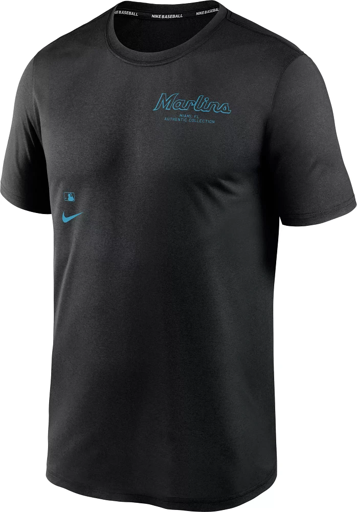 Nike Men's Miami Marlins Black Authentic Collection Early Work T-Shirt