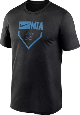 Nike Men's Miami Marlins Teal Plate Legend T-Shirt