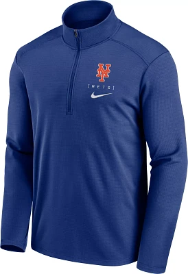 Nike Men's New York Mets Blue Logo Pacer Quarter-Zip Pullover