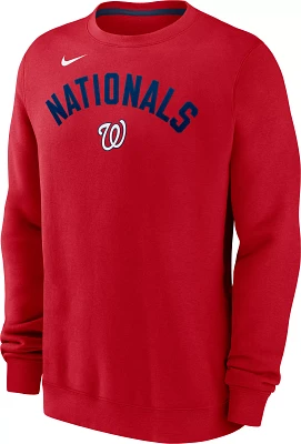 Nike Men's Washington Nationals Red Fleece Crew Neck Sweatshirt