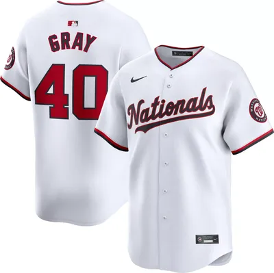 Nike Men's Washington Nationals Josiah Gray #40 Grey Limited Vapor Jersey