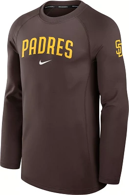 Nike Men's San Diego Padres Brown Authentic Collection Game Crew Neck Sweatshirt