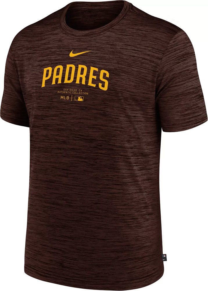 Nike Men's San Diego Padres Brown Authentic Collection Velocity T-Shirt