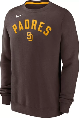 Nike Men's San Diego Padres Brown Fleece Crew Neck Sweatshirt