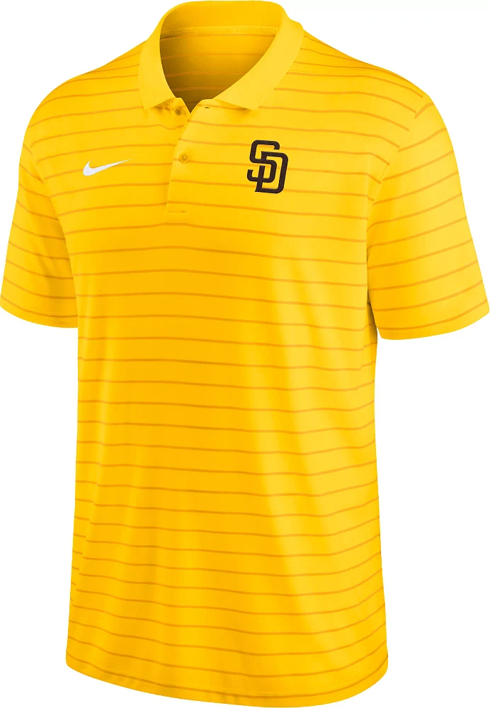 Nike Men's San Diego Padres Yellow Authentic Collection  Stripe Polo