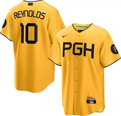 Nike Men's Pittsburgh Pirates 2023 City Connect Bryan Reynolds #10 Cool Base Jersey