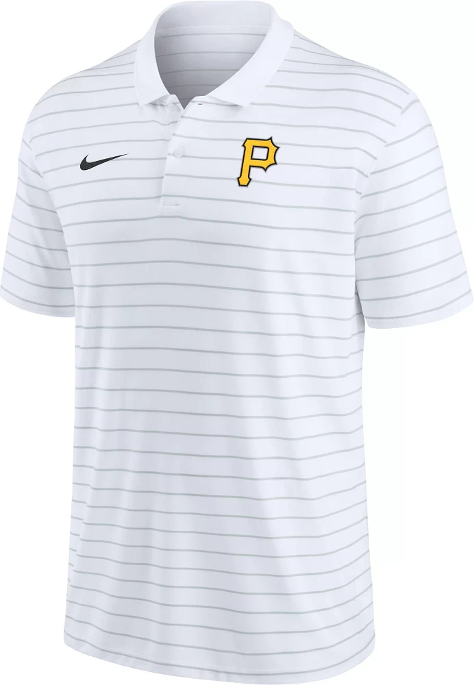 Nike Men's Pittsburgh Pirates White Authentic Collection  Stripe Polo