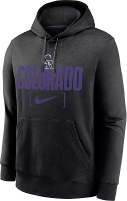 Nike Men's Colorado Rockies Black Slack Club Fleece Hoodie