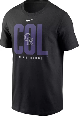 Nike Men's Colorado Rockies Black Scoreboard T-Shirt