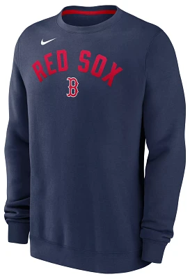 Nike Men's Boston Red Sox Navy Fleece Crew Neck Sweatshirt