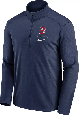 Nike Men's Boston Red Sox Navy Logo Pacer Quarter-Zip Pullover