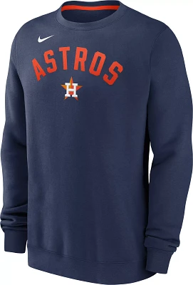 Nike Men's Houston Astros Navy Fleece Crew Neck Sweatshirt