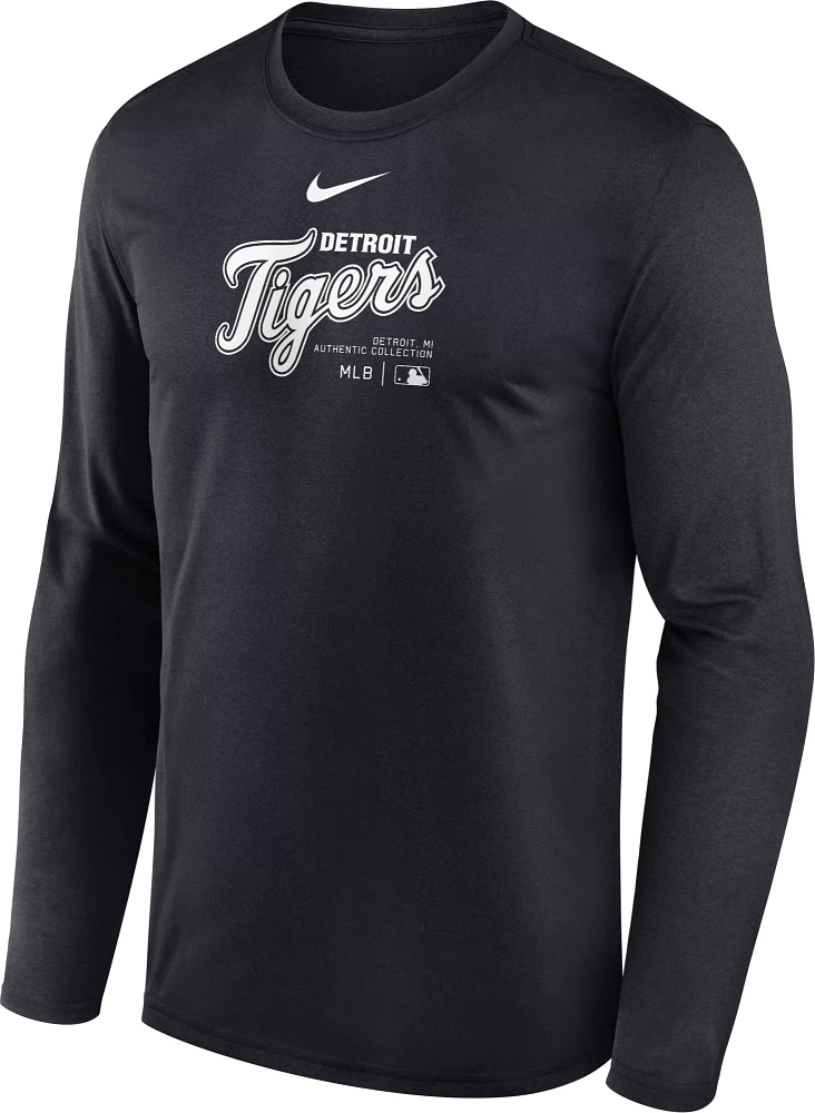 Nike Men's Detroit Tigers Blue Authentic Collection Issue Long Sleeve T-Shirt