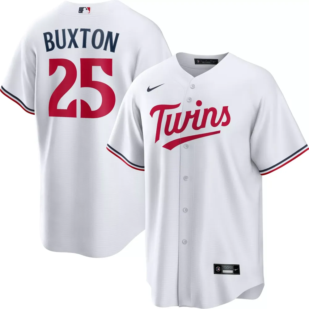 Nike Men's Minnesota Twins Byron Buxton #25 White Cool Base Home Jersey