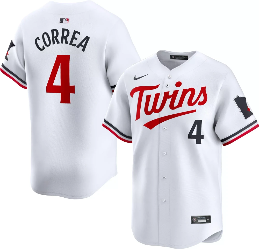 Nike Men's Minnesota Twins Carlos Correa #4 White Limited Vapor Jersey