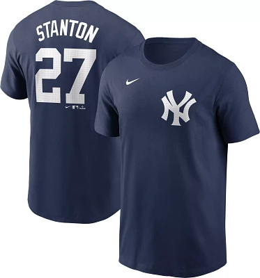 Nike Men's New York Yankees Giancarlo Stanton #27 Navy T-Shirt