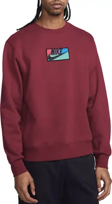 Nike Men's Club Fleece Crewneck Patch Graphic Sweatshirt