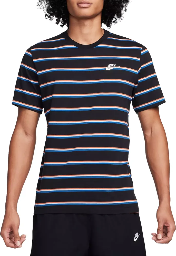 Nike Men's Sportswear Club Stripe Short Sleeve T-Shirt