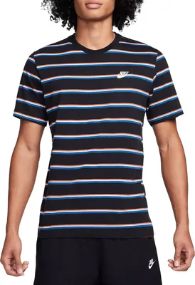 Nike Men's Sportswear Club Stripe Short Sleeve T-Shirt