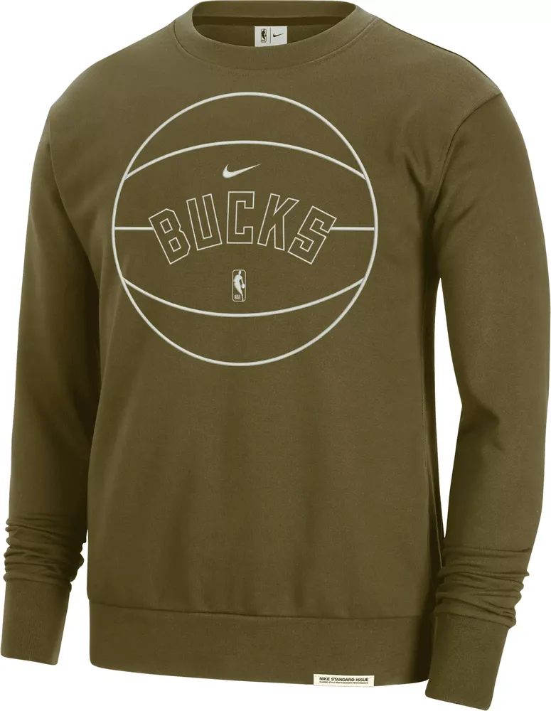 Nike Men's Milwaukee Bucks Standard Issue Green Crewneck Sweatshirt