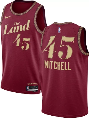 Nike Men's 2023-24 City Edition Cleveland Cavaliers Donovan Mitchell #45 Red Swingman Jersey