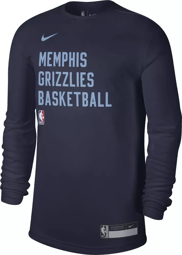 Nike Men's Memphis Grizzlies Navy Practice Long Sleeve T-Shirt