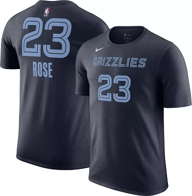 Nike Men's Memphis Grizzlies Derrick Rose #4 Navy T-Shirt