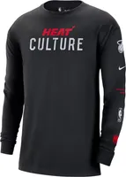 Nike Men's 2023-24 City Edition Miami Heat Courtside M90 Long Sleeve Logo T-Shirt
