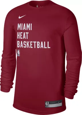 Nike Men's Miami Heat Red Practice Long Sleeve T-Shirt