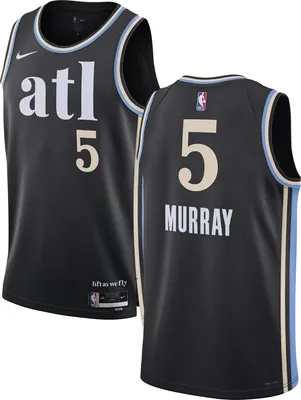 Nike Men's 2023-24 City Edition Atlanta Hawks Dejounte Murray #5 Black Swingman Jersey