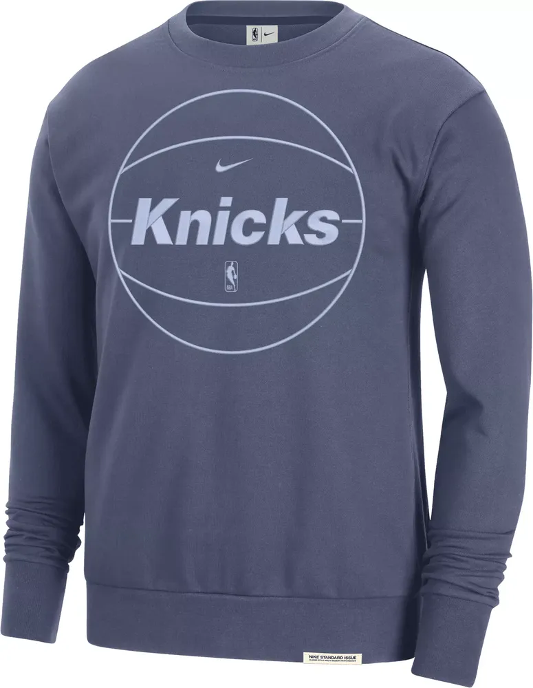 Nike Men's New York Knicks Standard Issue Blue Crewneck Sweatshirt