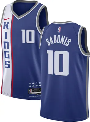 Nike Men's 2023-24 City Edition Sacramento Kings Domanatas Sabonis #10 Blue Swingman Jersey