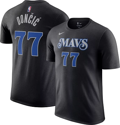 Nike Men's 2023-24 City Edition Dallas Mavericks Luka Doncic #77 Black T-Shirt