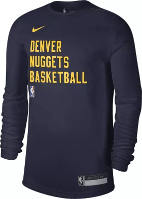 Nike Men's Denver Nuggets Navy Practice Long Sleeve T-Shirt