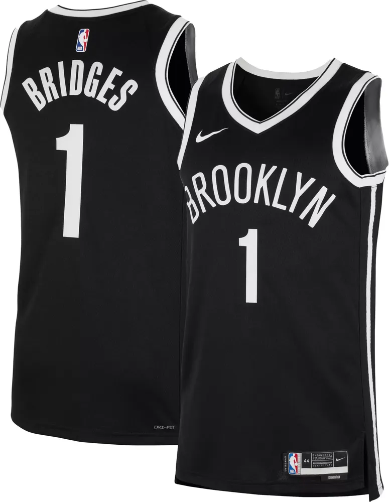 Nike Men's Brooklyn Nets Mikal Bridges #1 Icon Swingman Jersey