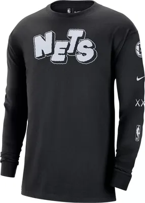 Nike Men's 2023-24 City Edition Brooklyn Nets Courtside M90 Long Sleeve Logo T-Shirt