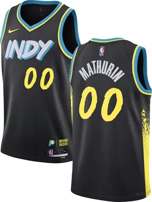 Nike Men's 2023-24 City Edition Indiana Pacers Bennedict Mathruin #00 Black Swingman Jersey