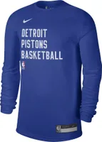 Nike Men's Detroit Pistons Blue Practice Long Sleeve T-Shirt