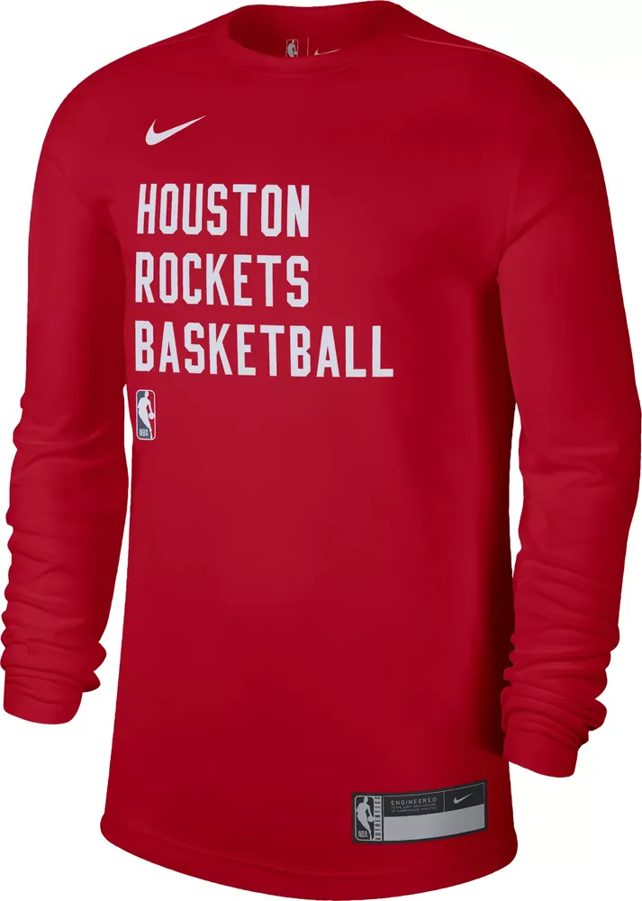 Nike Men's Houston Rockets Red Practice Long Sleeve T-Shirt