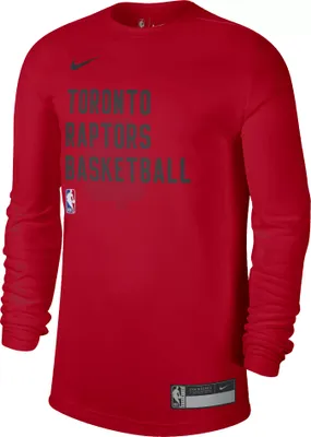 Nike Men's Toronto Raptors Red Practice Long Sleeve T-Shirt