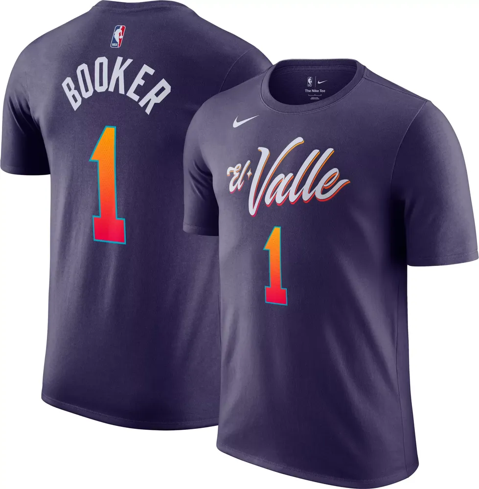 Nike Men's 2023-24 City Edition Phoenix Suns Devin Booker #1 Black T-Shirt