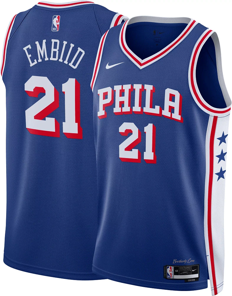 Nike Men's Philadelphia 76ers Joel Embiid #21 Blue Dri-FIT Swingman Jersey