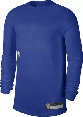 Nike Men's Philadelphia 76ers Blue Practice Long Sleeve T-Shirt
