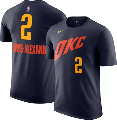 Nike Men's 2023-24 City Edition Oklahoma Thunder Shai Gilgeous-Alexander #2 Navy T-Shirt