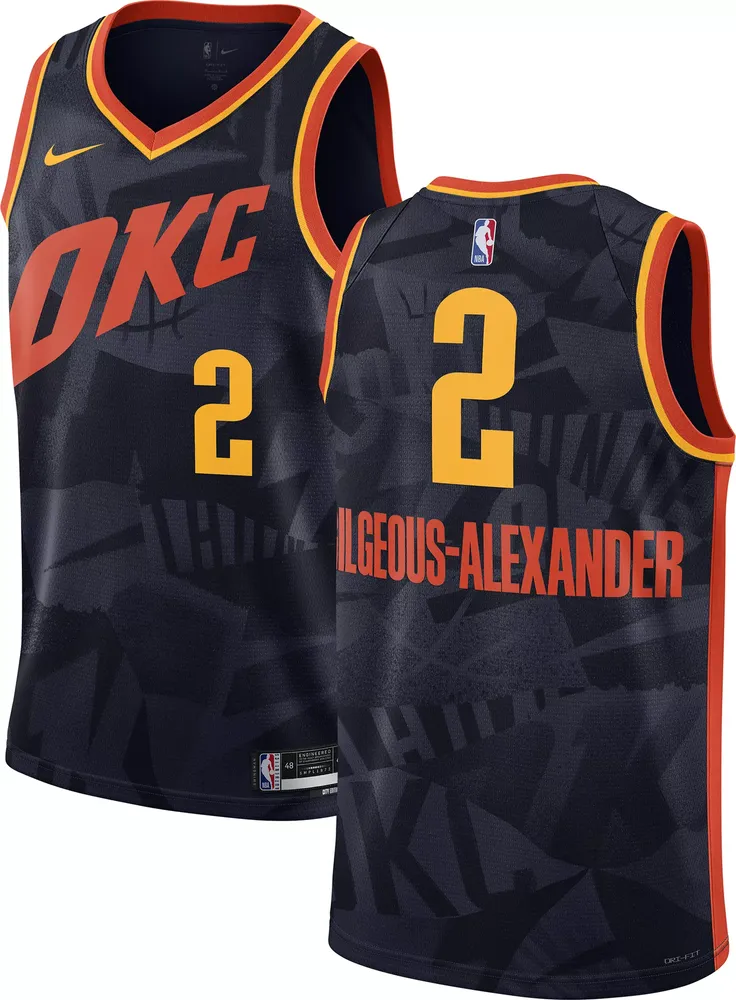 Nike Men's 2023-24 City Edition Oklahoma City Thunder Shai Gilgeous-Alexander #2 Navy Swingman Jersey