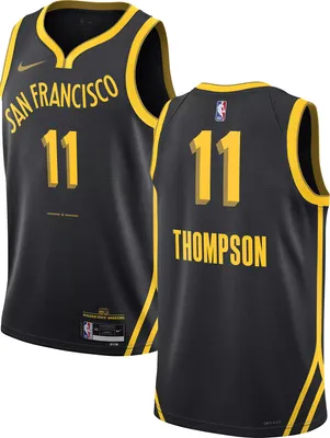 Nike Men's 2023-24 City Edition Golden State Warriors Klay Thompson #11 Black Swingman Jersey